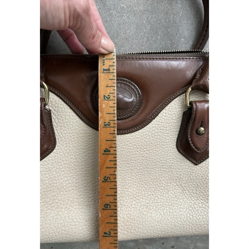 Dooney & Bourke Rare Vintage AWL Satchel Handbag in Bone &‎ Burnt Cedar